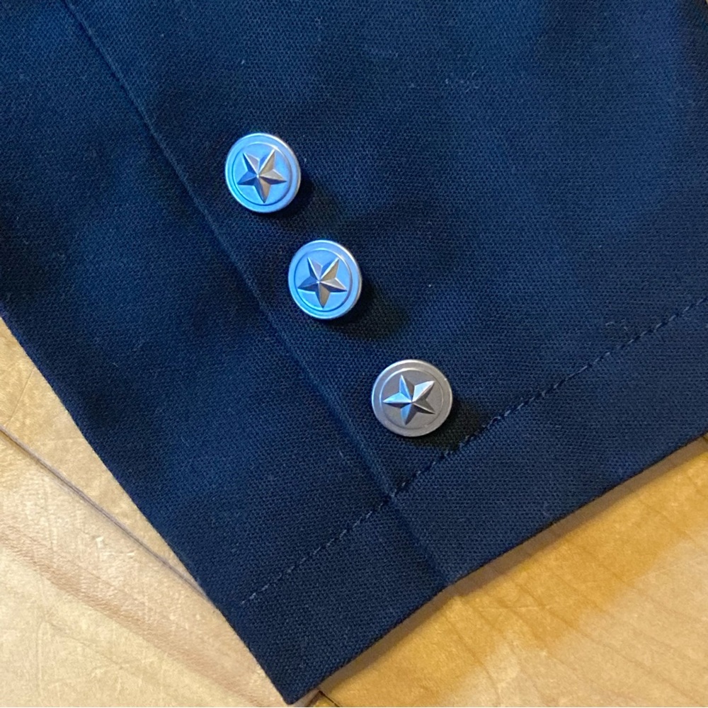 Black Peace Now Military Style Jacket Velvet collar metal buttons size medium - Picture 11 of 11